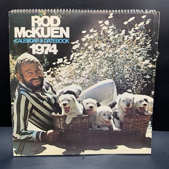 Vintage 1974 The Rod McKuen Calendar & Datebook Unmarked 12”. F5 - Picture 1 of 7